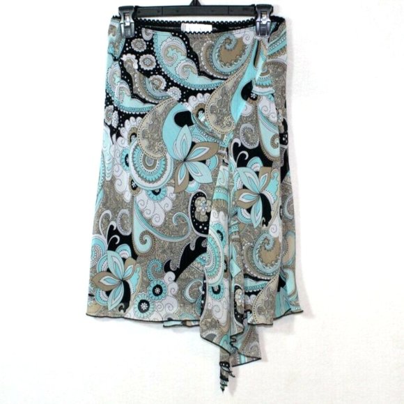 XOXO Dresses & Skirts - Y2K midi skirt XOXO blue paisley low rise flowy 2000s